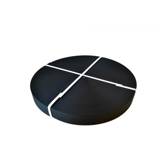 Black Polyester Webbing 100m Roll (SC88 Black) Black Polyester Webbing 100m Roll (SC88 Black)