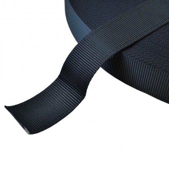 Black Polyester Webbing 100m Roll (SC88 Black) Black Polyester Webbing 100m Roll (SC88 Black)