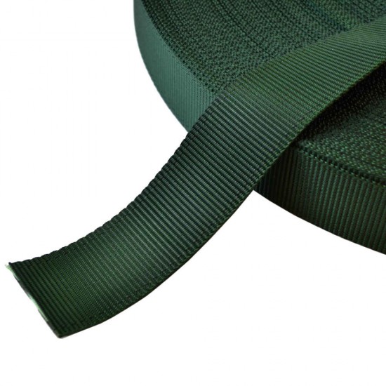 Dark Green Polyester Webbing 100m Roll (SC88 Dark Green) Dark Green Polyester Webbing 100m Roll (SC88 Dark Green)