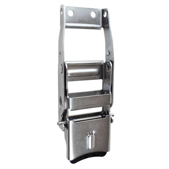 Stainless Steel Over Centre Locking Curtain Side Buckle - Black Tab Stainless Steel Over Centre Locking Curtain Side Buckle - Black Tab