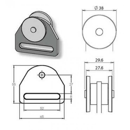Sew On Curtain Roller W30mm x D38mm (SC7B) Sew On Curtain Roller W30mm x D38mm (SC7B)